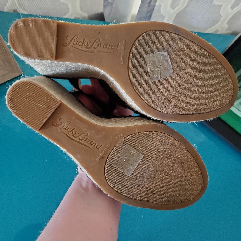 Lucky Brand Crochet Wedge Sandals - Picture 12 of 12